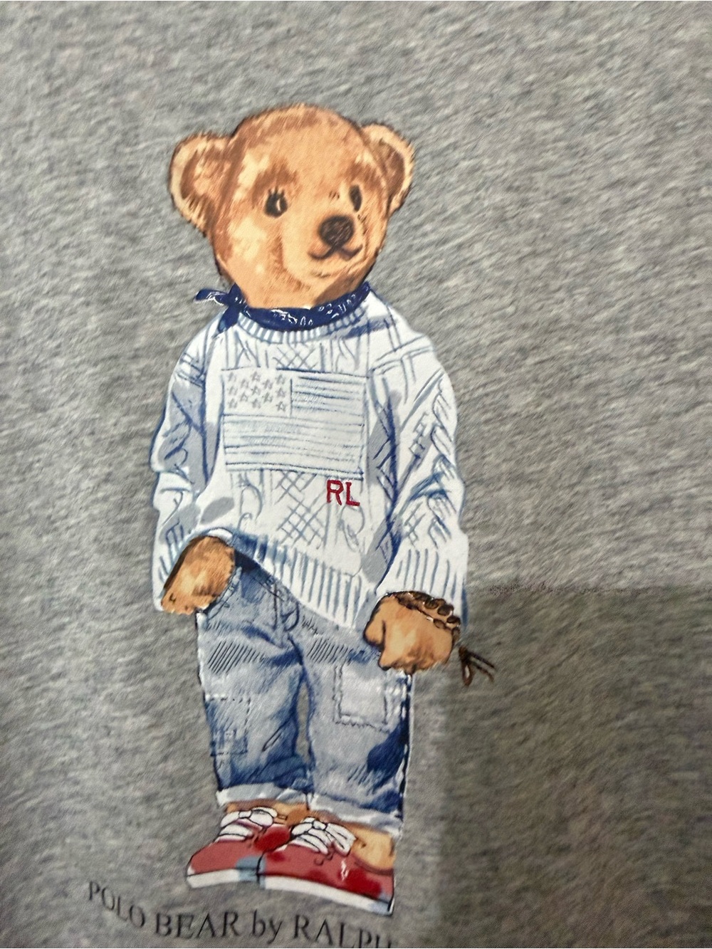 Polo by Ralph Lauren Heather Gray Tee with Polo Bear Women’s XS - Picture 2 of 5